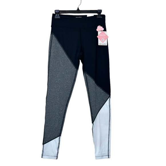 Marika gray black white color block chill Tek athletic leggings size Small - Picture 1 of 11